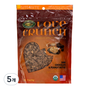 네이쳐스패스 러브 크런치 다크초코 앤 피넛버터 그래놀라 시리얼, 325g, 5개