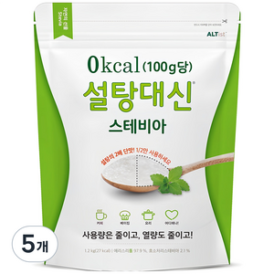 설탕대신 스테비아, 1.2kg, 5개