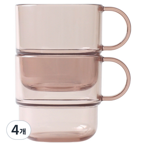 탁가온 유아용 에코젠 한손 투명컵, 브라운, 4개, 200ml