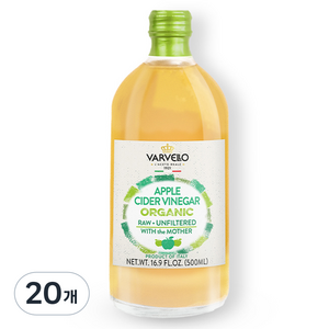 발베로 유기농 애플 사이다 비네거, 500ml, 20개