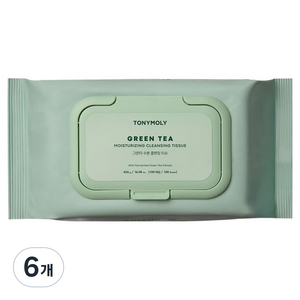 토니모리 그린티 수분 클렌징 티슈, 100매입, 456g, 6개
