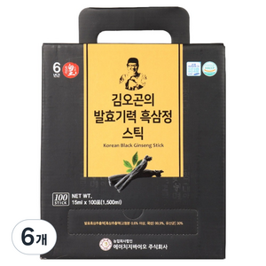 김오곤 김오곤의 발효기력 흑삼정 스틱 100p, 6개, 1.5L