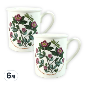 포트메리온 보타닉가든 블랙퍼스트 머그컵 260ml, 랜덤 발송, 6개