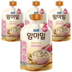맘마밀 안심이유식 12개월부터, 혼합맛(표고버섯/소고기), 100g, 4개