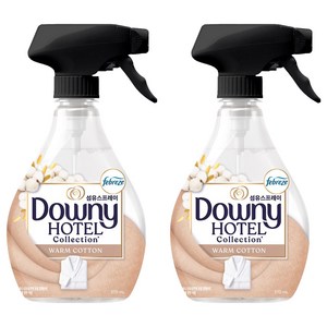 다우니 호텔 컬렉션 섬유스프레이 웜코튼향 본품, 2개, 370ml