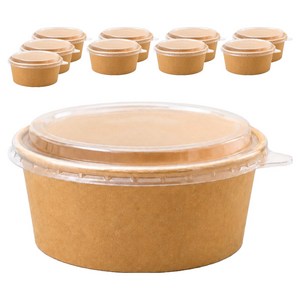 어반플레어 크라프트 용기 + 뚜껑 세트 1500ml, 10세트