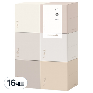 모닝글로리 비움 미니 미용티슈 2겹 6종 세트, 16세트, 1개입