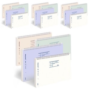 뮤니드 잇츠 스프링 3분할 그리드 가로노트 4종 세트, Soft Beige + Ivory + Sweet Purple + Green tea, 4세트