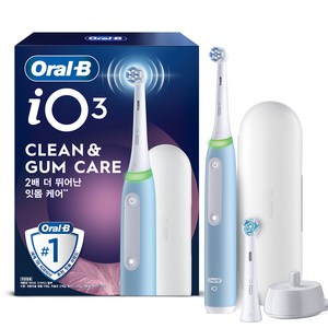 오랄비 잇몸 케어 전동칫솔, 아이스블루, 1개, iO3