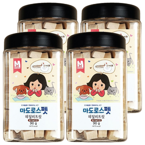 마도로스펫 반려동물 데일리 트릿 동결건조간식, 혼합맛(북어/치킨), 90g, 4개