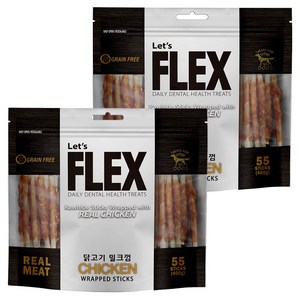 플렉스 강아지 밀크껌, 닭고기, 400g, 2개