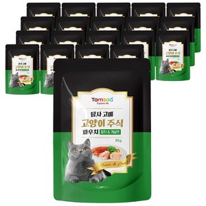 탐사 고양이 고메 주식 파우치, 참치+게살, 85g, 20개
