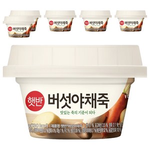 햇반 버섯야채죽, 268g, 6개