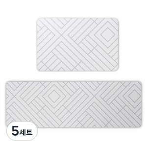 마더스홈 발매트 욕실+주방 세트, 스트리프트, 5세트