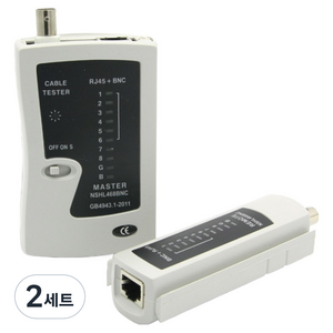 컴스 분리형 랜 테스터기 RJ45 / BNC BB125, 혼합 색상, 2세트