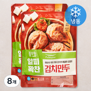 풀무원 얇은 피 꽉찬 속 김치만두 (냉동), 320g, 8개