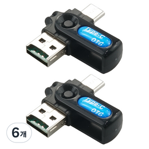 컴스 Type C USB Micro SD전용 카드리더기, 6개, DP008