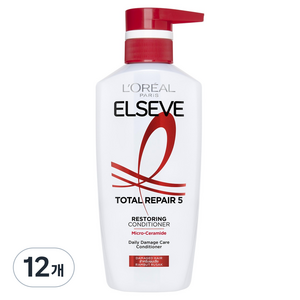 로레알파리 엘세브 토탈 리페어 5 컨디셔너 멜론 프루티 플로럴 퍼퓸, 375ml, 12개