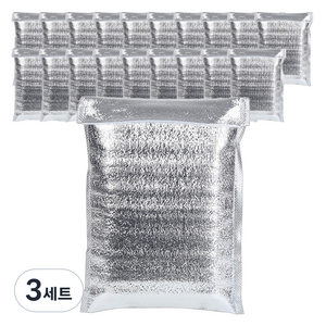 다용도 부착형 은박 보냉백 4cm 20p 세트 30 x 40 cm, 실버, 3세트