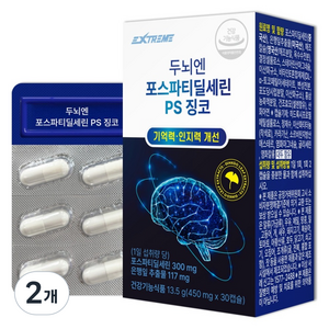 익스트림 두뇌엔 포스파티딜세린 PS 징코 13.5g, 30정, 2개