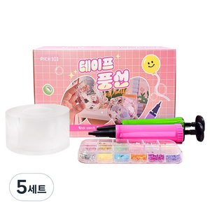 로앤제이 픽101 KC인증 쉽게 만드는 테이프 풍선 만들기 세트 3m x 4.8 cm, 4 샤이니, 5세트