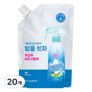 온더바디 발을 씻자 코튼풋 쿨링 샴푸 리필, 1개입, 20개, 500ml