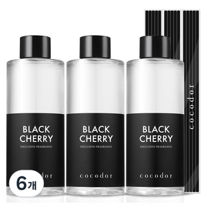 코코도르 디퓨저 리필액 200ml + 리드스틱 5P, 블랙체리, 6개