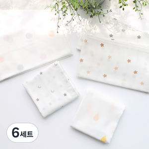 맘스네이처 유아용 대나무 밤부 사각 천 기저귀 5종 세트, 베이직(별브론즈, 별그레이, 별달, 물방울, 동그라미), 6세트