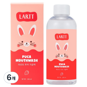 라르트 충치예방 어린이 푸카가글 구강청결제 딸기향, 300ml, 6개