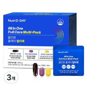 뉴트리디데이 올인원 풀케어 멀티팩 멀티비타민, 30회분, 3개