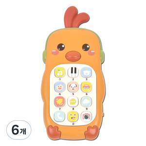 아기 멜로디 휴대폰 버튼식, 병아리, 6개