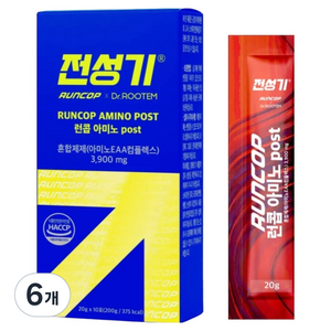 닥터루템 전성기 런콥 아미노 post BCAA EAA 러닝 런닝 보충제 10p, 200g, 6개