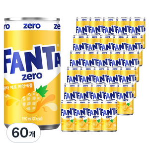 환타 제로 파인애플 탄산음료, 190ml, 60개