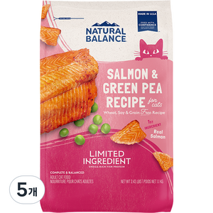 내추럴발란스 고양이 어덜트 LI 레시피 건식사료, 1.1kg, 5개
