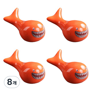 귀여운 샤크 수저 받침 홀더, 오렌지 레드, 8개