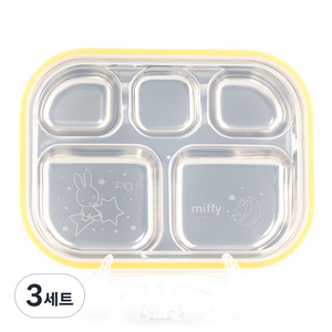 키친유 미피스텐별님식판도시락, 혼합색상, 식판, 뚜껑, 3세트