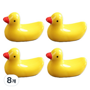 귀여운 오리 세라믹 젓가락 받침대, 옐로우, 8개