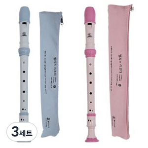 쥬크박스 엘리스 3단 소프라노 칼라리코더 2p, 분홍 + 하늘, 3세트
