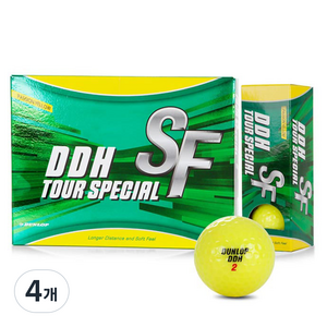 던롭 NEW DDH SF 골프볼 2피스, 옐로우, 12개입, 4개