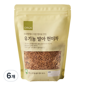 올가홀푸드 유기농 발아 현미차, 500g, 1개입, 6개