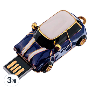칼론 메탈 미니쿠퍼 메모리 USB 16GB, 블루, 3개
