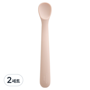 탁가온 실리콘 유아스푼 2단계 세트, 베이지핑크, 스푼 + 케이스, 2세트