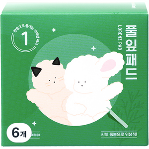 로렌츠 반려동물 귀세정 풀잎패드 40p, 6개