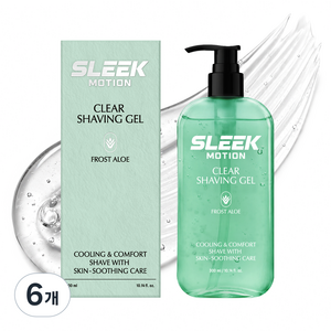 도루코 슬릭 모션 클리어 쉐이빙 젤 프로스트 알로에, 6개, 300ml