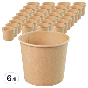 이로울생활 무인쇄 크라프트 종이그릇 350ml, 6개, 50개입