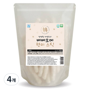 베베모메 유기농 떡뻥 아기과자 스틱, 현미, 30g, 4개