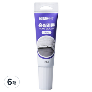 ZERONE 백색 짜서 쓰는 튜브형 홈실리콘 70ml Z1-132W, 6개