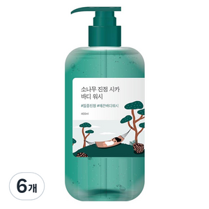 라운드랩 소나무 진정 시카 바디 워시, 400ml, 6개