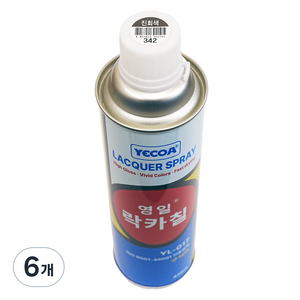 예코아 영일 락카 페인트 스프레이, YL-342 진회색, 420ml, 6개