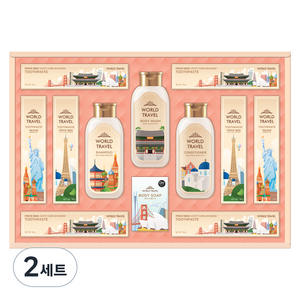LG생활건강 월드트레블에디션 헤어바디케어 선물세트 + 쇼핑백, 2세트